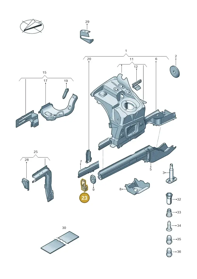 7L0805677B — Volkswagen Touareg BlueMotion (2014-2018) diagram 787803100, position 23