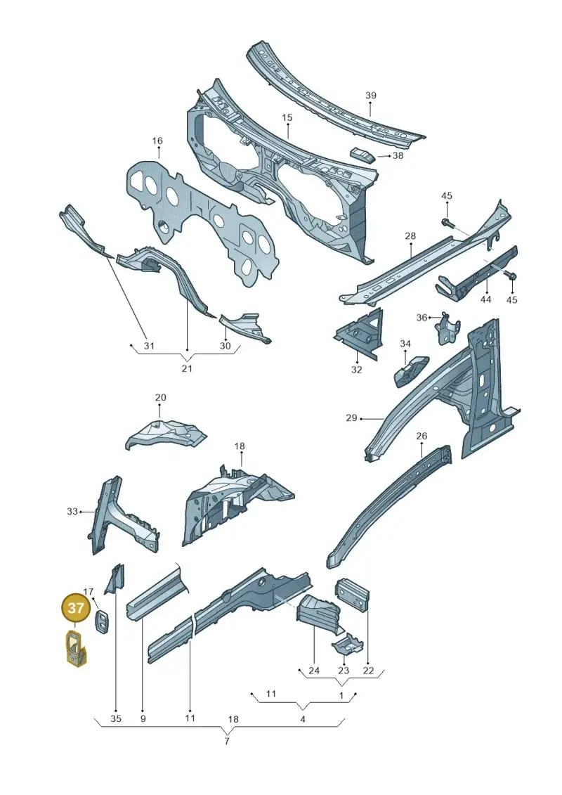 7L0805678B — Volkswagen Touareg                08> (2007-) diagram 274803100, position 37