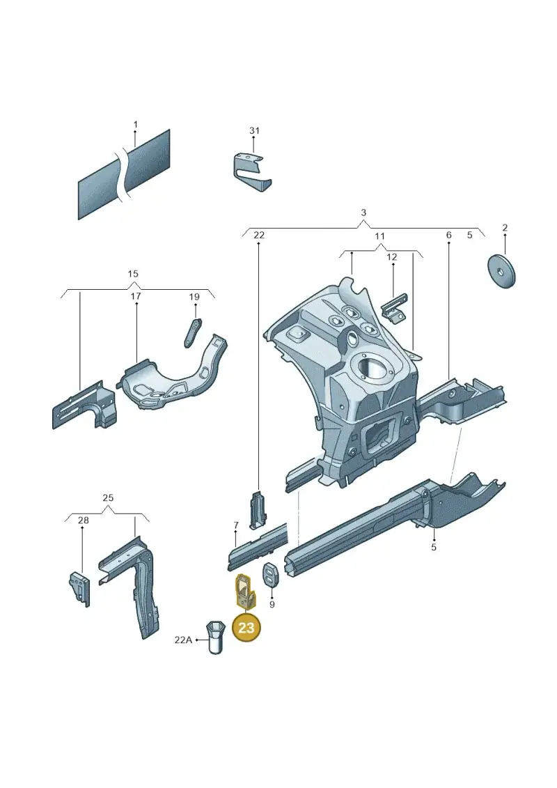 7L0805678B — Volkswagen Touareg (2012-2014) diagram 693803100, position 23