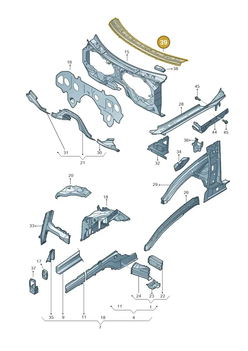 7L0806713A — Volkswagen Touareg                08> (2007-) diagram 274803100, position 39
