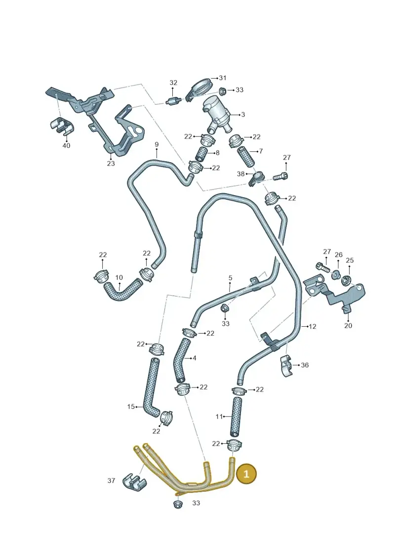 7L0815802A — Volkswagen Touareg (2012-2014) diagram 693819140, position 1