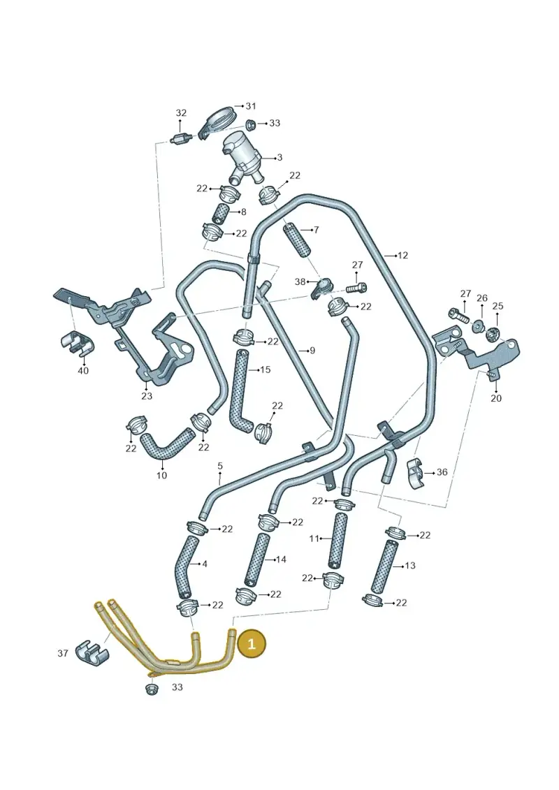 7L0815802A — Volkswagen Touareg (2012-2014) diagram 693819150, position 1