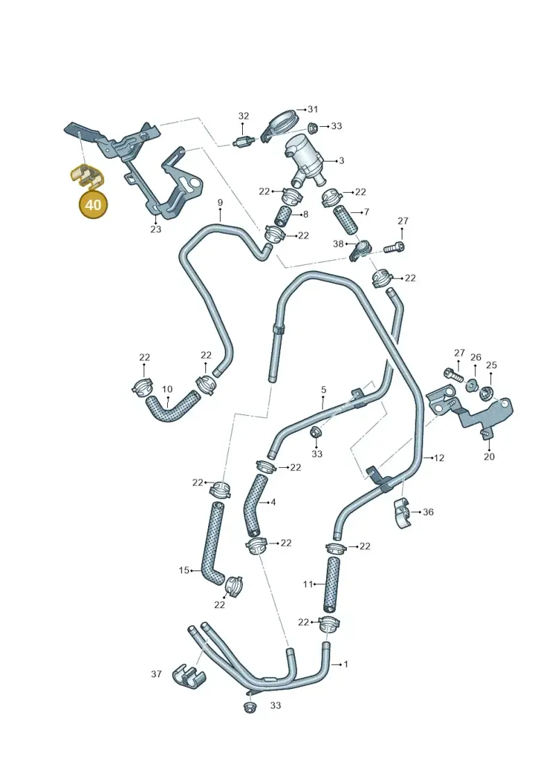 7L0819055B — Volkswagen Touareg (2012-2014) diagram 693819140, position 40