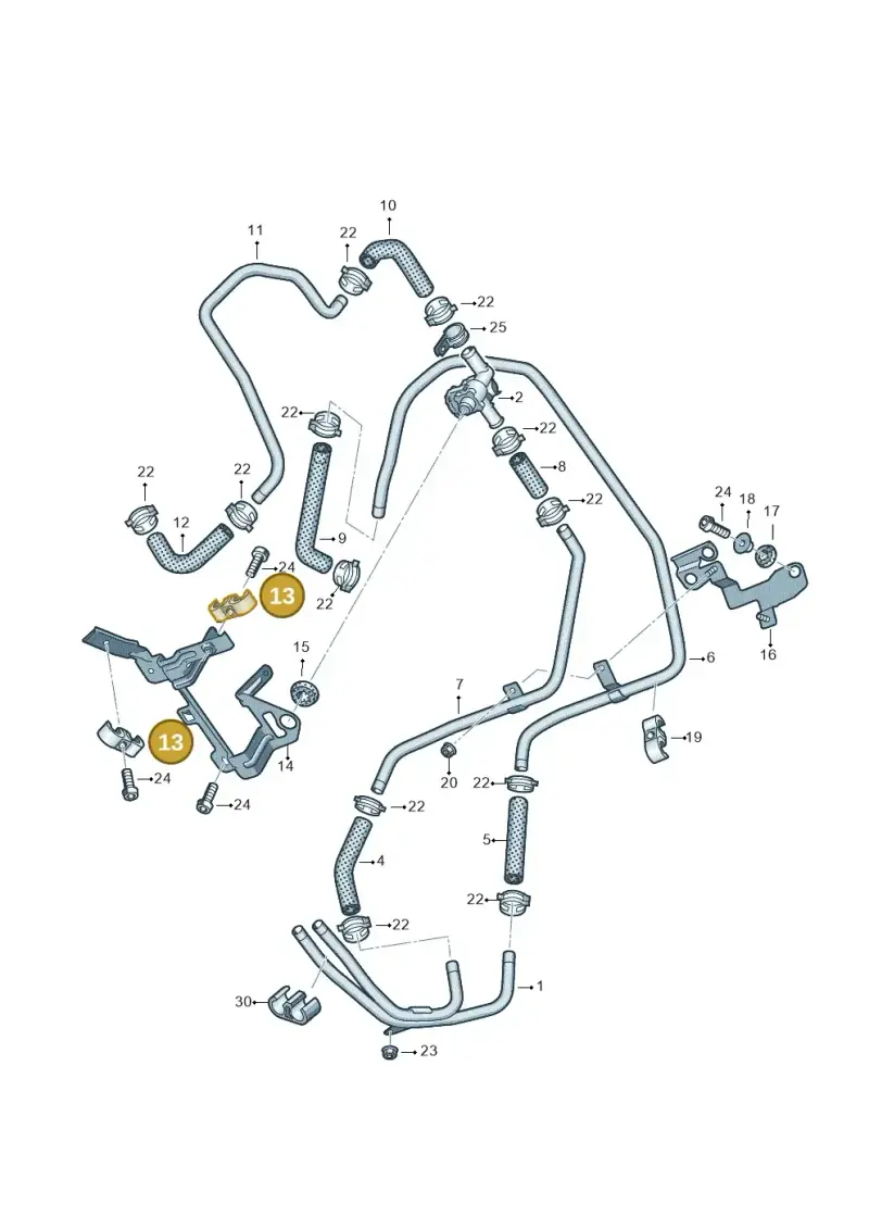 7L0819055B — Volkswagen Touareg (2010-2012) diagram 693819170, position 13