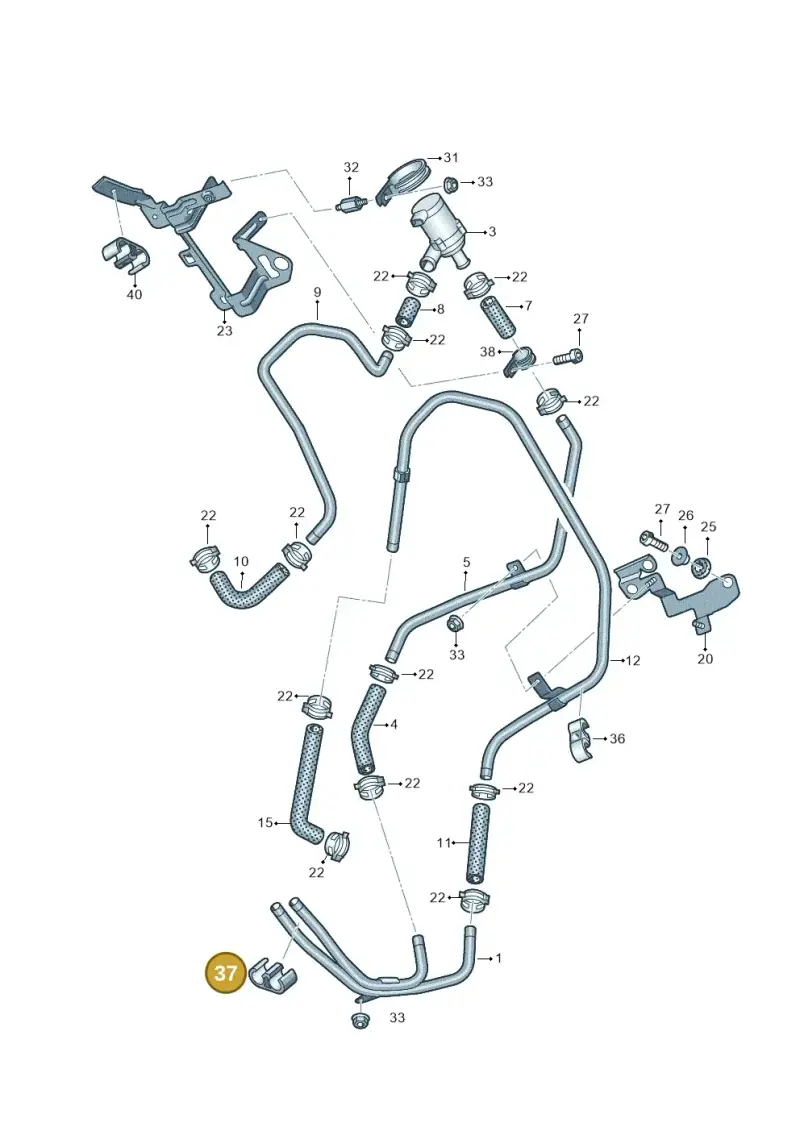 7L0819055D — Volkswagen Touareg (2012-2014) diagram 693819140, position 37