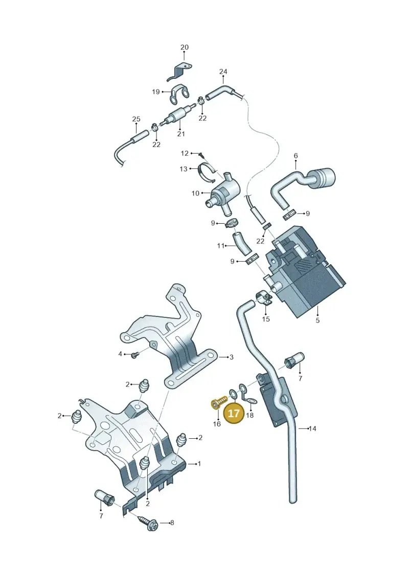 7L0819137B — Volkswagen Amarok twin cab (2012-2016) diagram 683819580, position 17