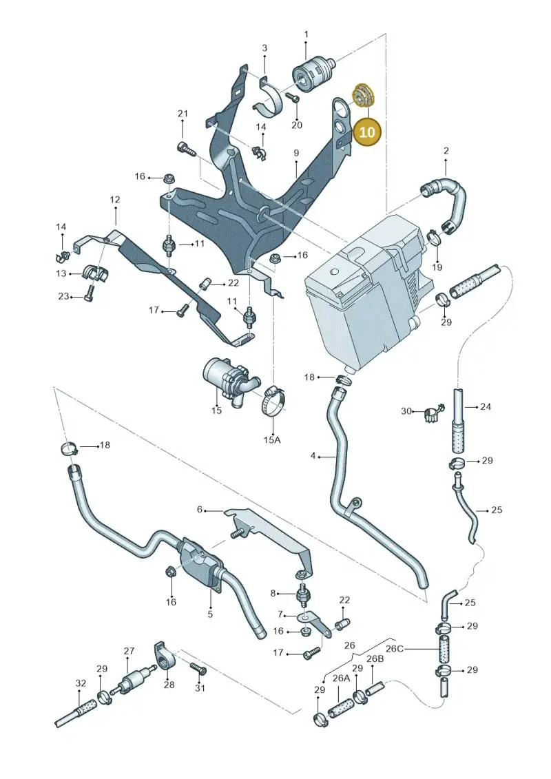 7L0819261 — Volkswagen Touareg (2005-2006) diagram 274819450, position 10