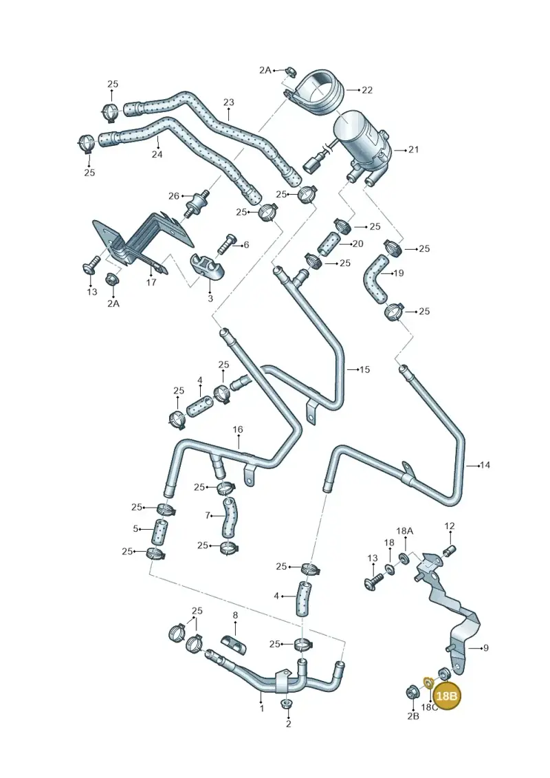 7L0819261A — Volkswagen Touareg                08> (2007-) diagram 478819190, position 18B