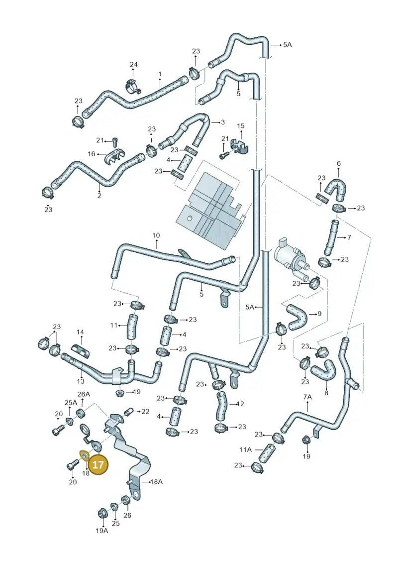 7L0819261A — Volkswagen Touareg                08> (2007-) diagram 478819260, position 17