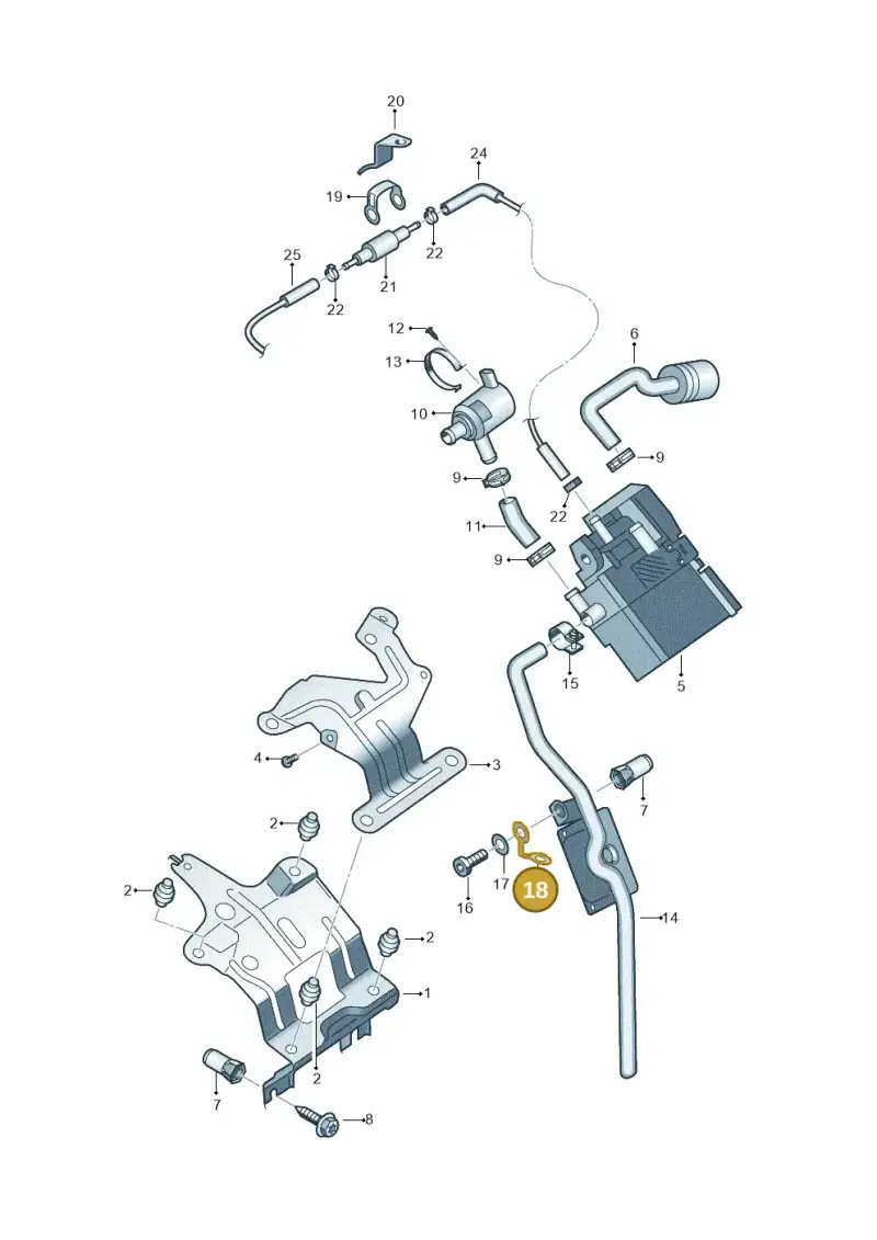 7L0819261A — Volkswagen Amarok twin cab (2012-2016) diagram 683819580, position 18