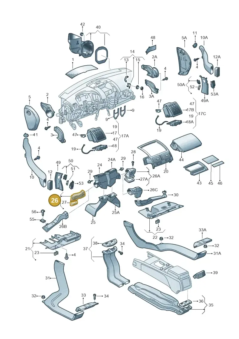 7L0819633 — Volkswagen Touareg (2005-2006) diagram 274820130, position 26