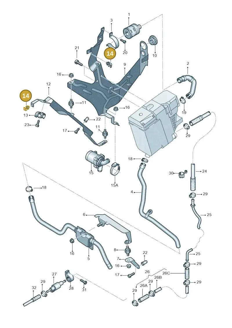 7L0819645 — Volkswagen Touareg (2005-2006) diagram 274819450, position 14