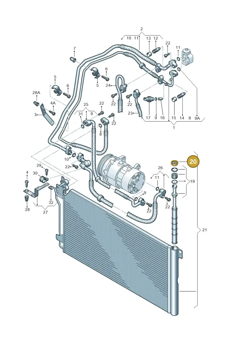 7L0820231A — Volkswagen Transp. dropside (2011-2015) diagram 410820150, position 20