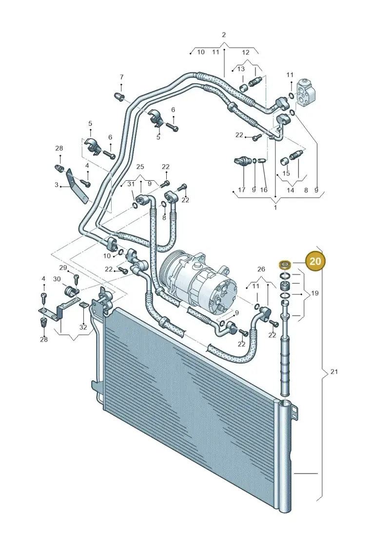 7L0820231A — Volkswagen Transp. dropside (2008-2009) diagram 411820150, position 20