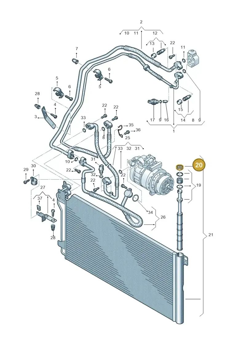 7L0820231A — Volkswagen TRANSPORTER            06 (2005-2006) diagram 411820200, position 20
