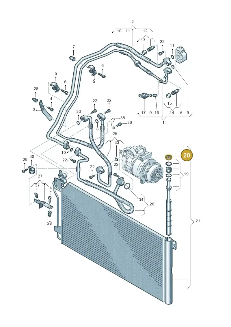 7L0820231A — Volkswagen Transp. dropside (2008-2009) diagram 612820200, position 20