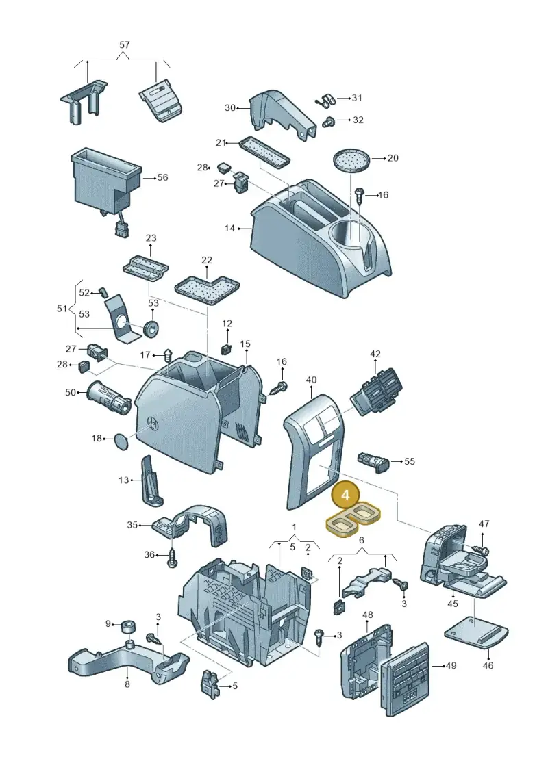 7L0837735 — Volkswagen Golf Plus (2011-2014) diagram 474863600, position 4