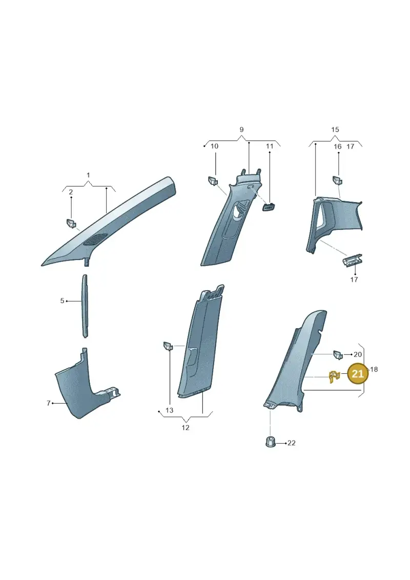 7L0867208 — Volkswagen Taigo (2021-2024) diagram 837867650, position 21