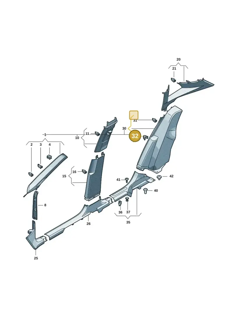 7L0867208 — Volkswagen Tiguan 2.0 (2023-) diagram 57x867700, position 32