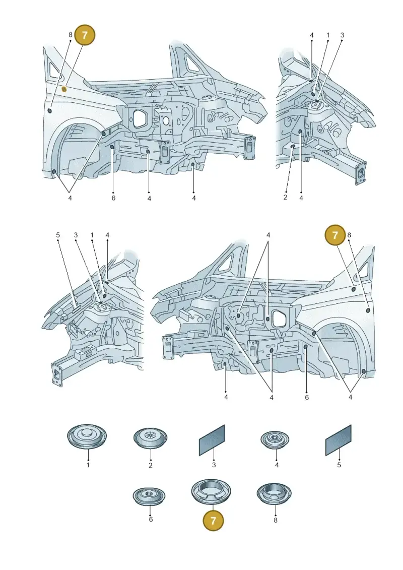 7L0899183A — Volkswagen Caddy Maxi Kombi (2020-2024) diagram 2ka803035, position 7