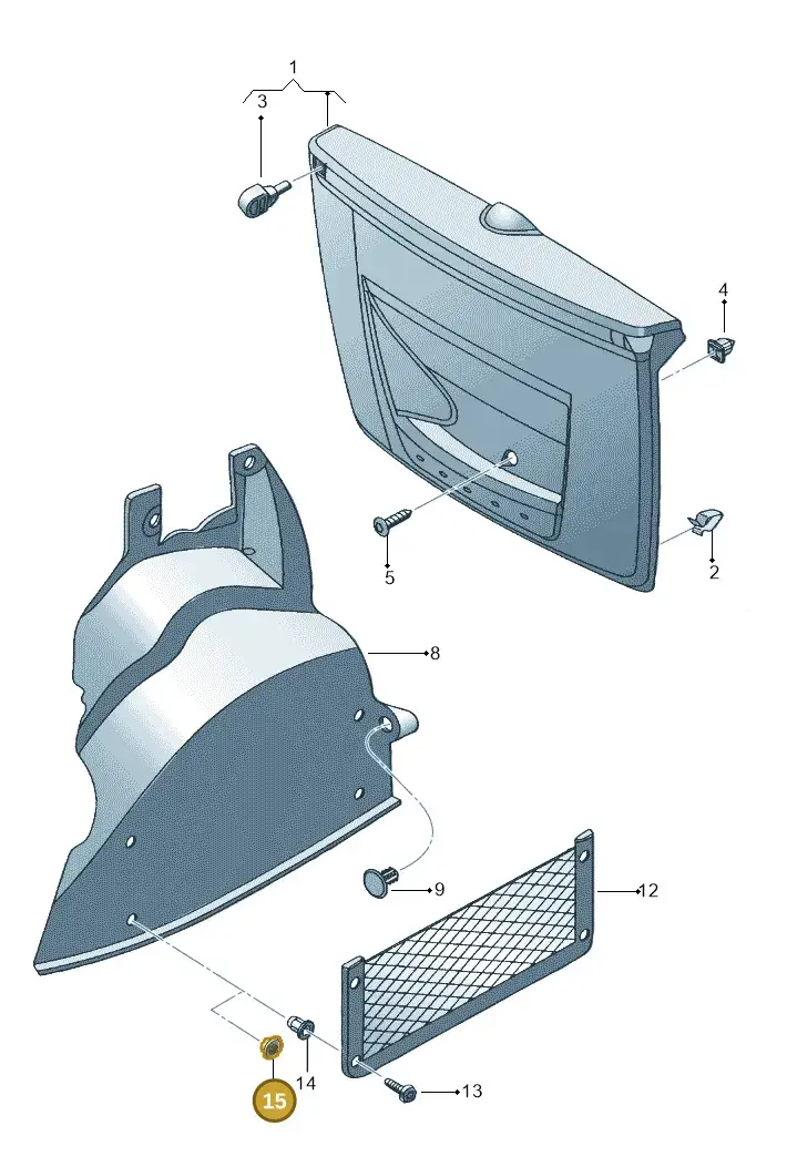 7L0899190 — Volkswagen FOX                  M.05> (2005-) diagram 357867700, position 15