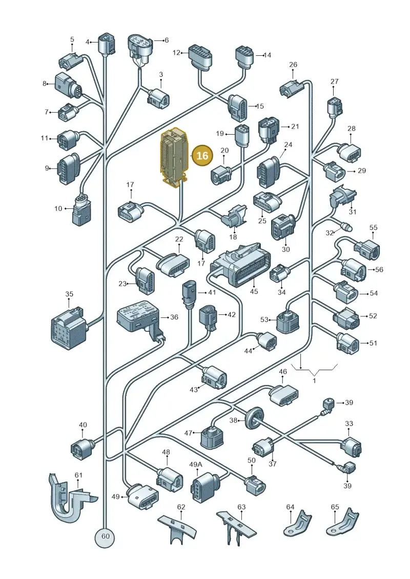 7L0906385A — Volkswagen Tiguan (2011-2018) diagram 634971800, position 16