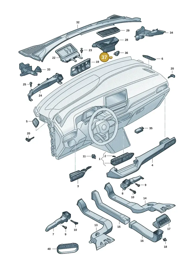 7L0907323 — Volkswagen ID.4 Pro (2020-2023) diagram 11a819300, position 37