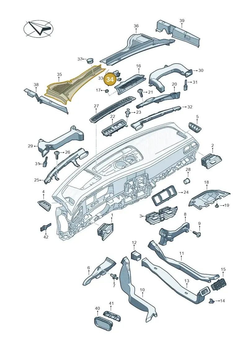 7L0907323 — Volkswagen Passat estate (2023-) diagram 3j0819300, position 34