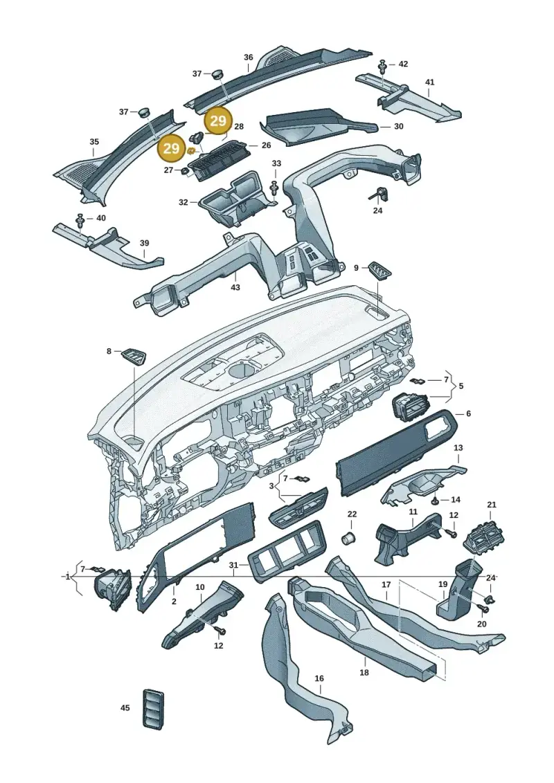 7L0907323 — Volkswagen Tiguan 2.0 (2023-) diagram 57x819300, position 29