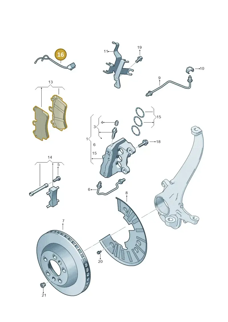 7L0907637 — Volkswagen Touareg                08> (2007-) diagram 274615520, position 16