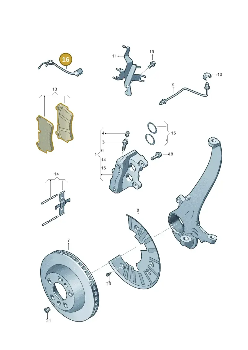 7L0907637 — Volkswagen Touareg                08> (2007-) diagram 478615500, position 16