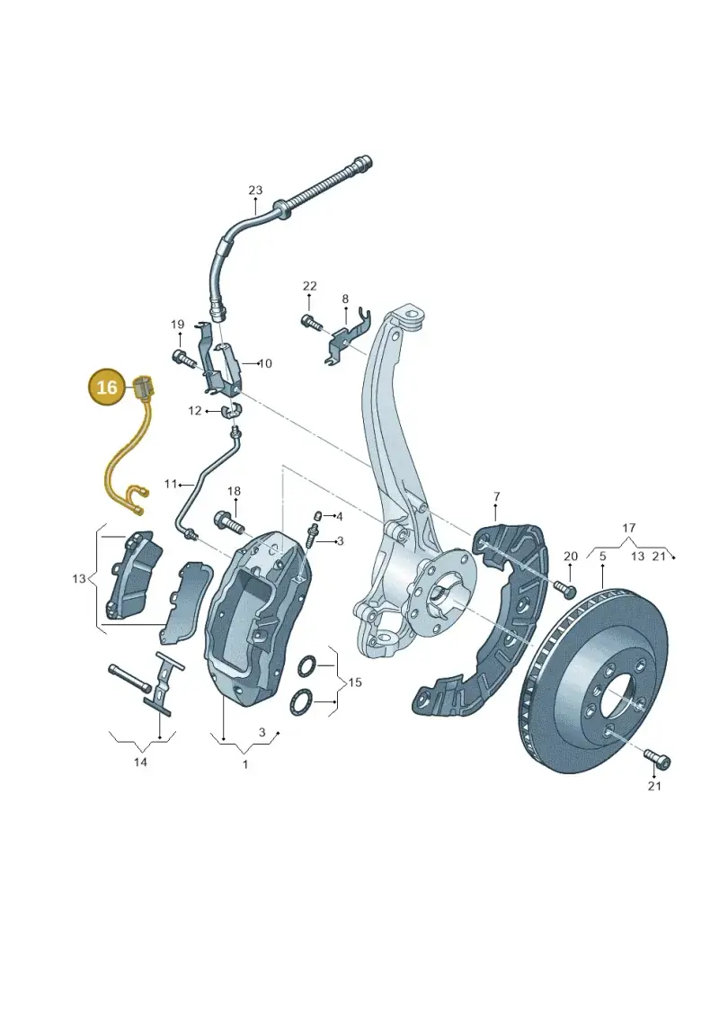7L0907637 — Volkswagen Touareg BlueMotion (2014-2018) diagram 693615400, position 16