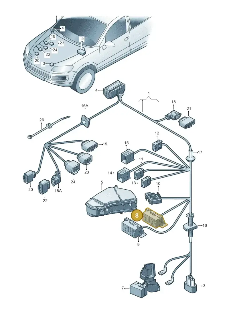 7L0937503 — Volkswagen Touareg BlueMotion (2014-2018) diagram 693971180, position 8