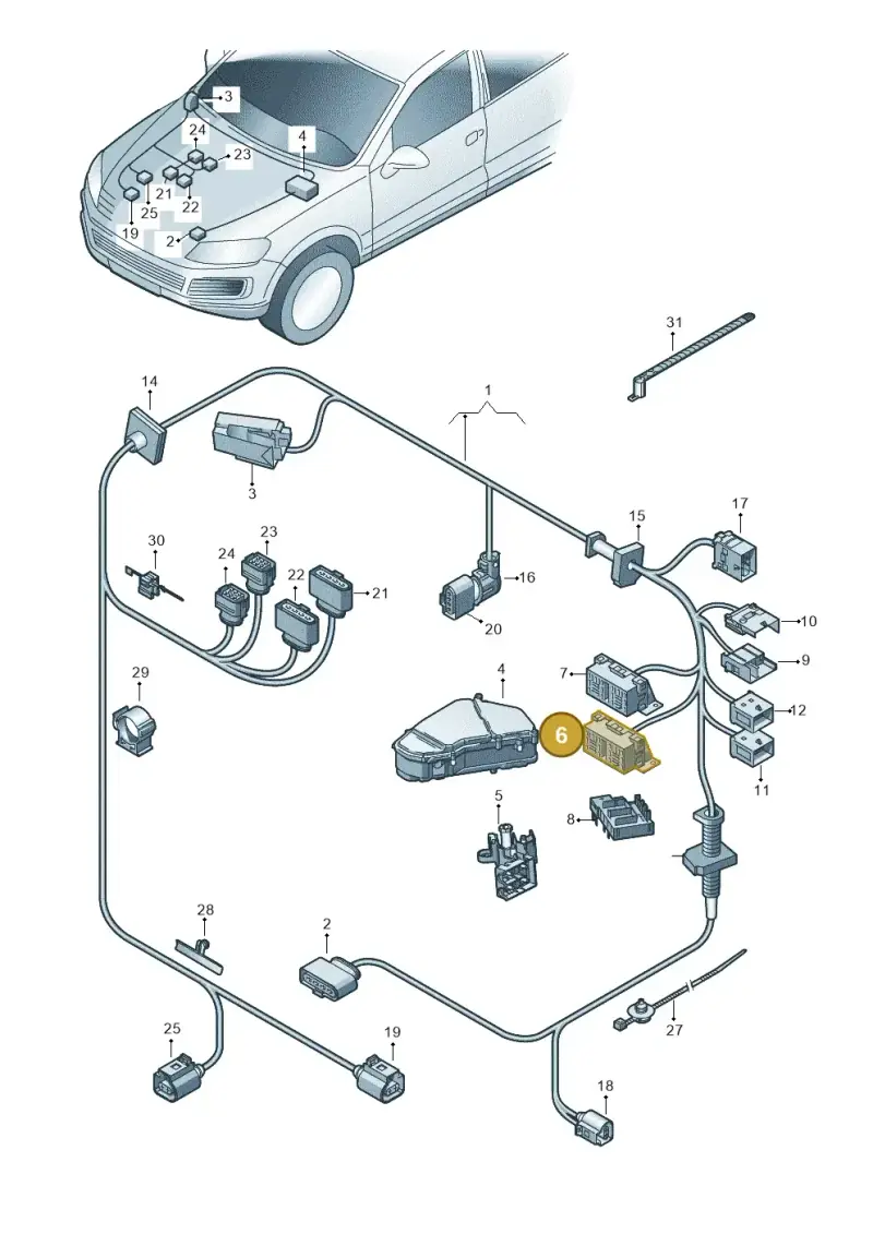 7L0937503 — Volkswagen Touareg BlueMotion (2014-2018) diagram 693971200, position 6