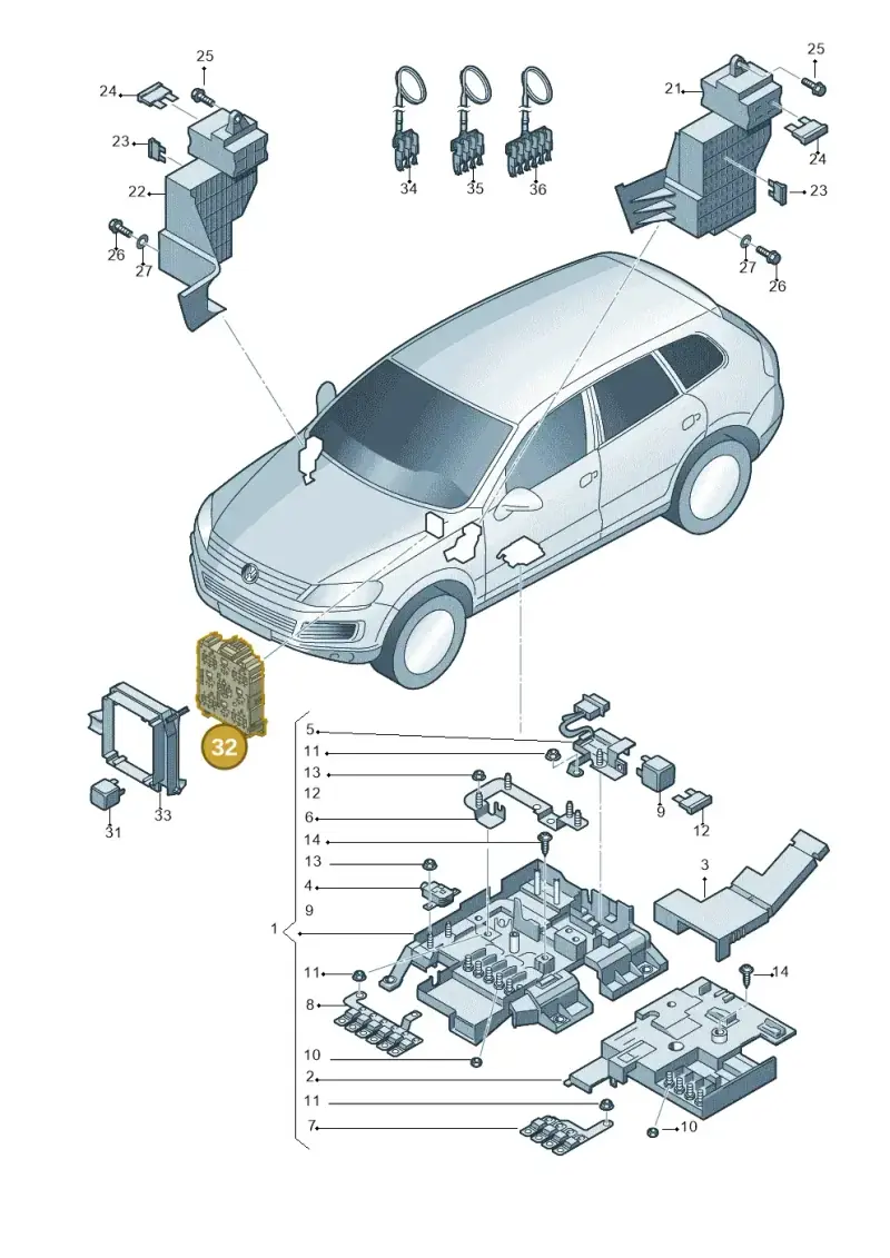 7L0937503A — Volkswagen Touareg BlueMotion (2014-2018) diagram 748937200, position 32