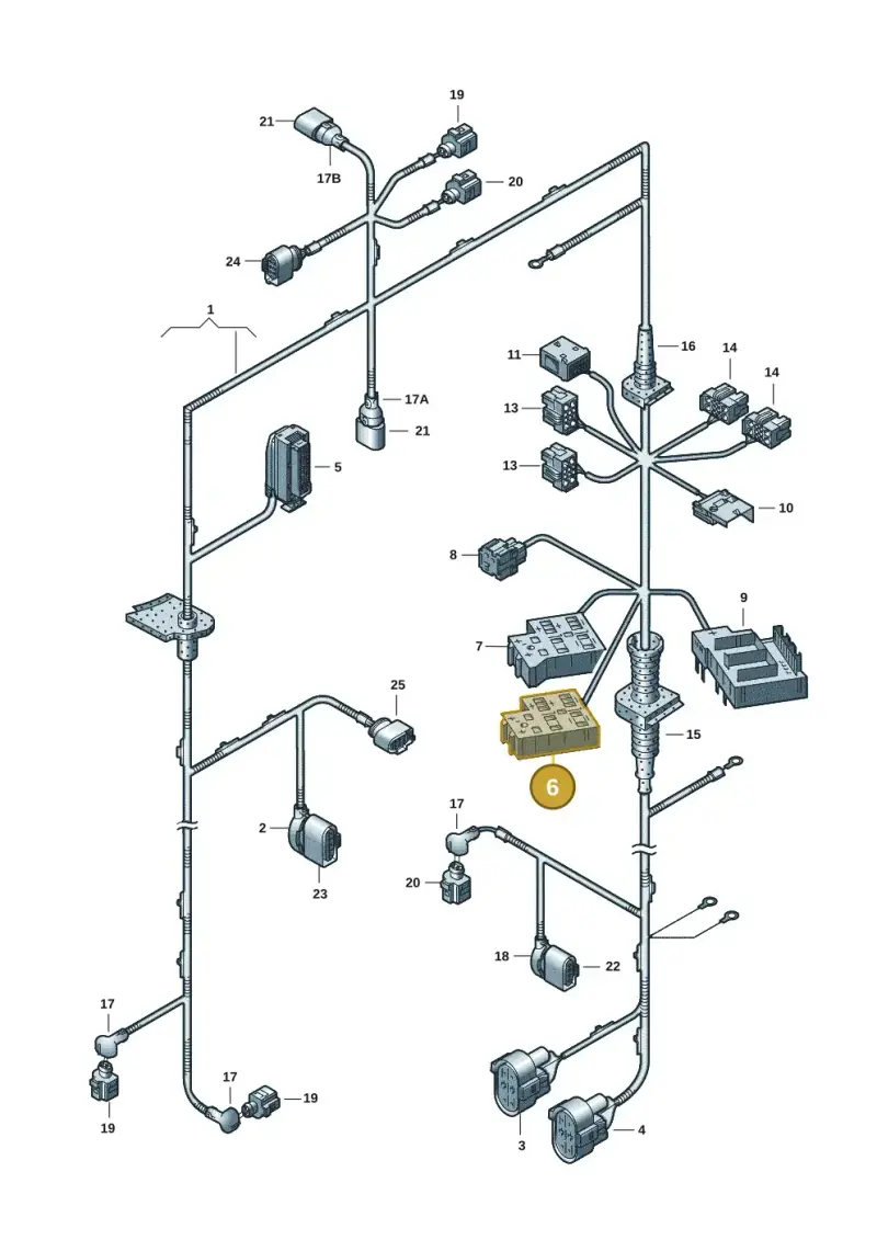 7L0937503D — Volkswagen Touareg (2005-2006) diagram 274971370, position 6