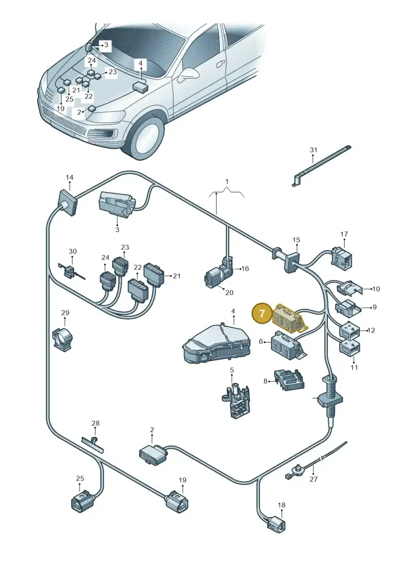 7L0937503D — Volkswagen Touareg (2014-2018) diagram 693971200, position 7