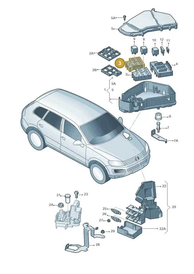 7L0937503D — Volkswagen Touareg (2014-2018) diagram 748937100, position 3