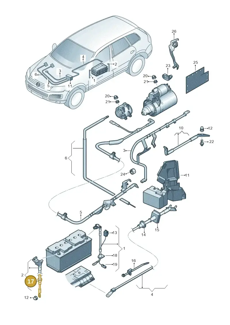 7L0941913C — Volkswagen Touareg BlueMotion (2014-2018) diagram 693971040, position 17