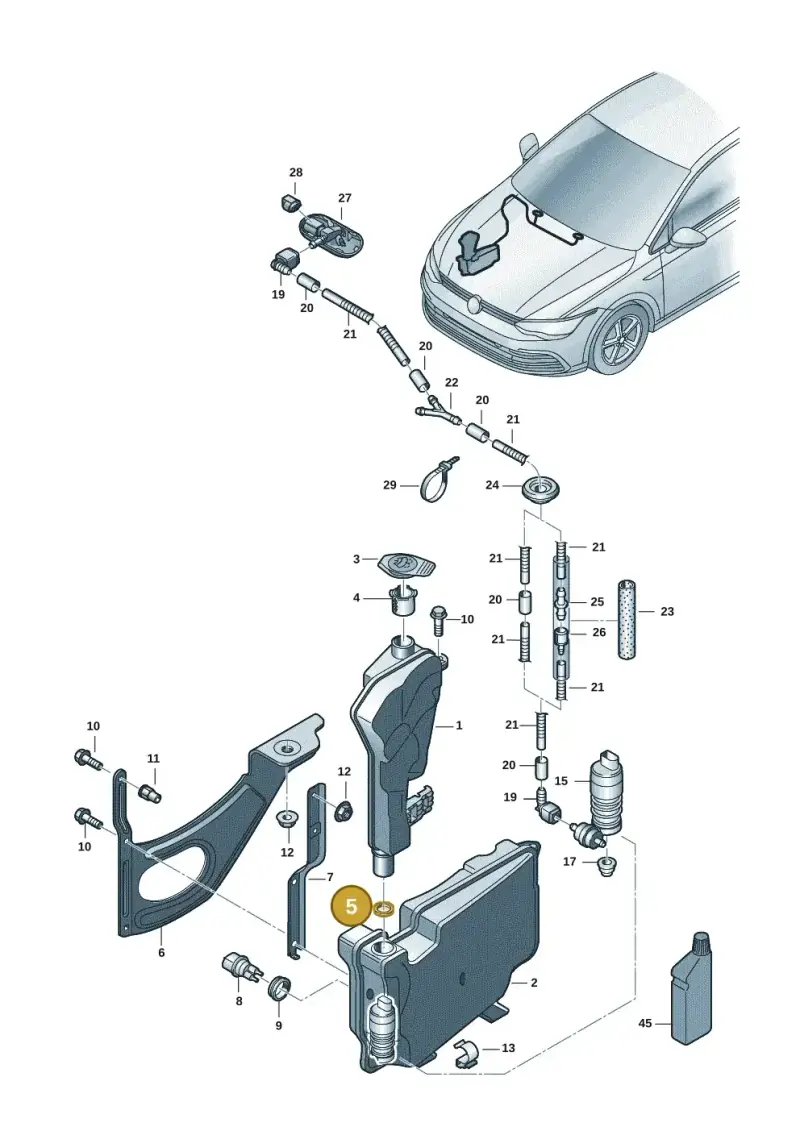 7L0955489 — Volkswagen Golf 2.0 BlueMotion (2019-2024) diagram 5h0955015, position 5