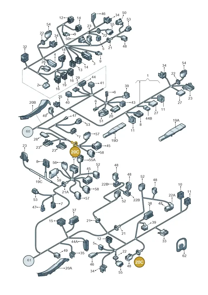 7L0971841B — Volkswagen Touareg                08> (2007-) diagram 274971830, position 20C
