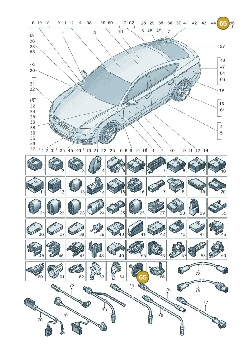 7L0971841B — Audi A6 (2014-2018) diagram 798971790, position 65