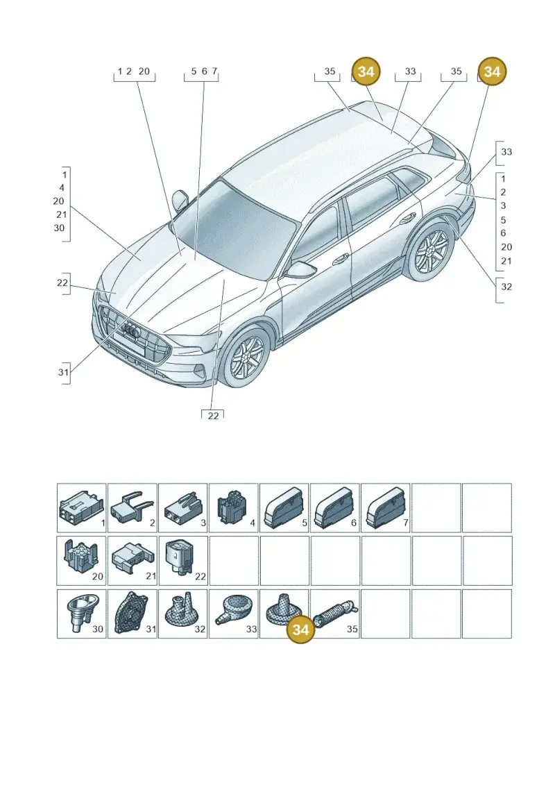 7L0971841D — Audi Q8 e-tron (2018-2025) diagram 586971810, position 34