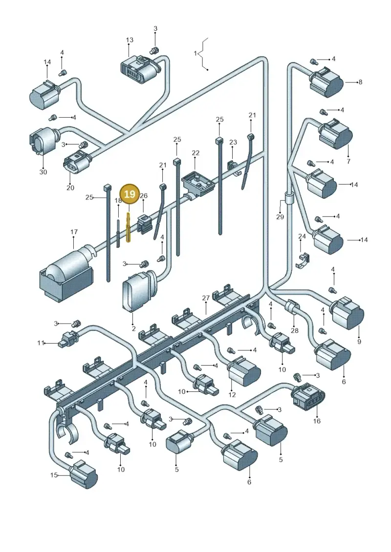 7L0971904 — Volkswagen Jetta (2014-2017) diagram 692971170, position 19