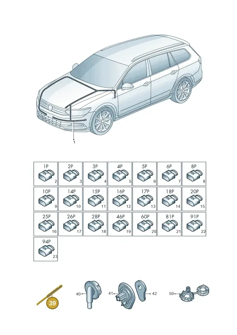 7L0971904 — Volkswagen Passat Saloon (2014-2024) diagram 793971800, position 39