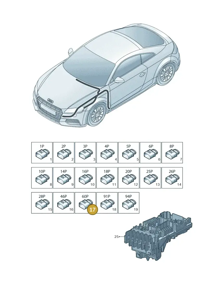 7L0971904 — Audi TTS (2014-2023) diagram 850971890, position 17