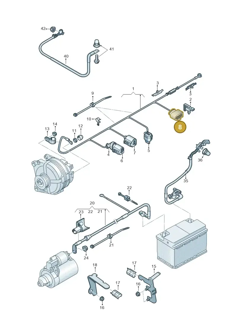 7L0973812 — Volkswagen T-Roc convertible 1.5 (2019-2024) diagram 813971010, position 8