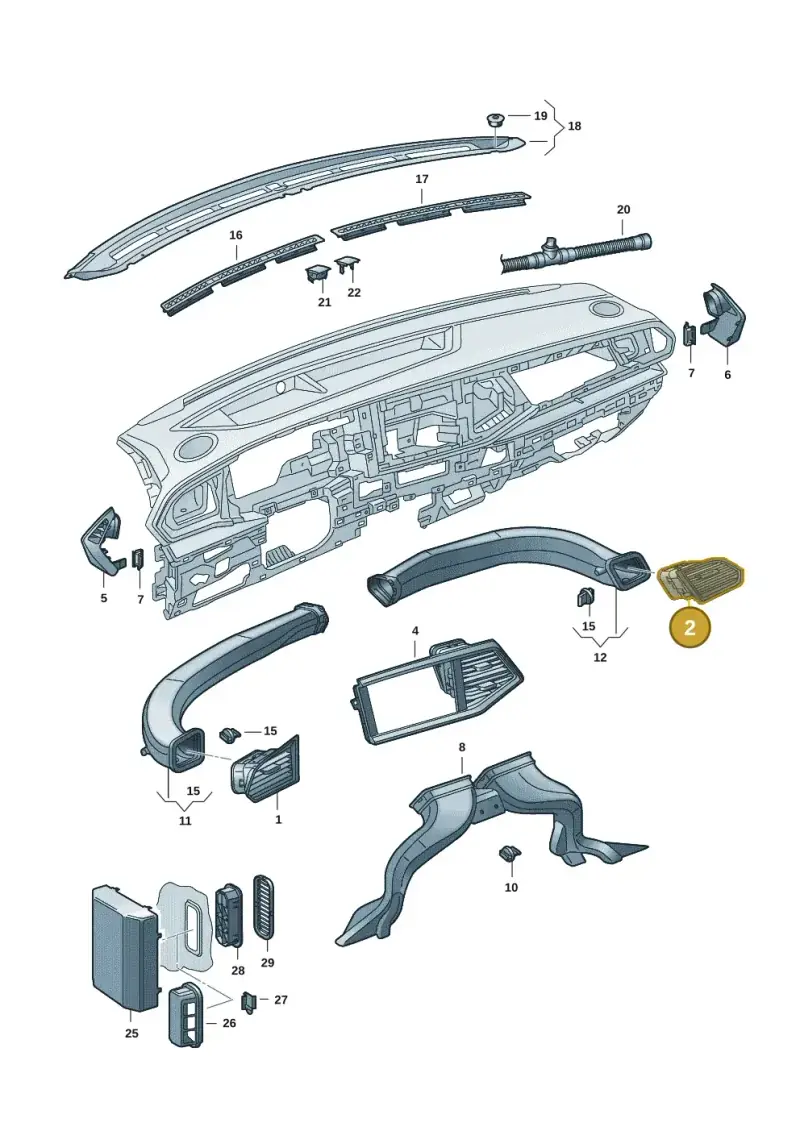 7L1819704DBUS — Volkswagen Single-cab transp. (2019-2024) diagram 7fp819300, position 2
