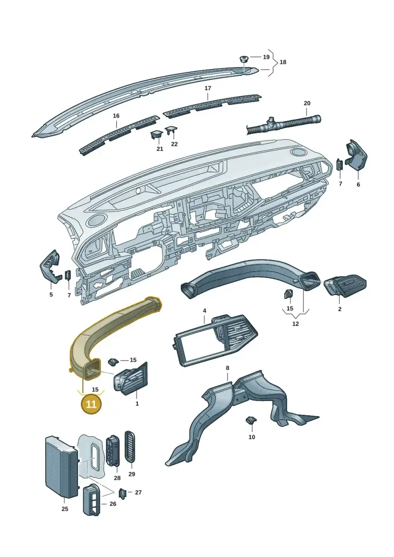 7L1819715 — Volkswagen Single-cab transp. (2019-2024) diagram 7fp819300, position 11