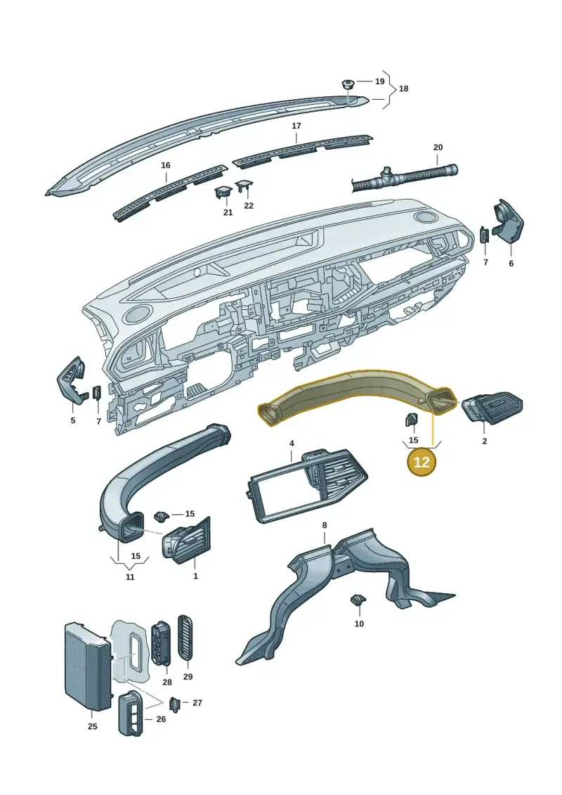 7L1819716 — Volkswagen Single-cab transp. (2019-2024) diagram 7fp819300, position 12